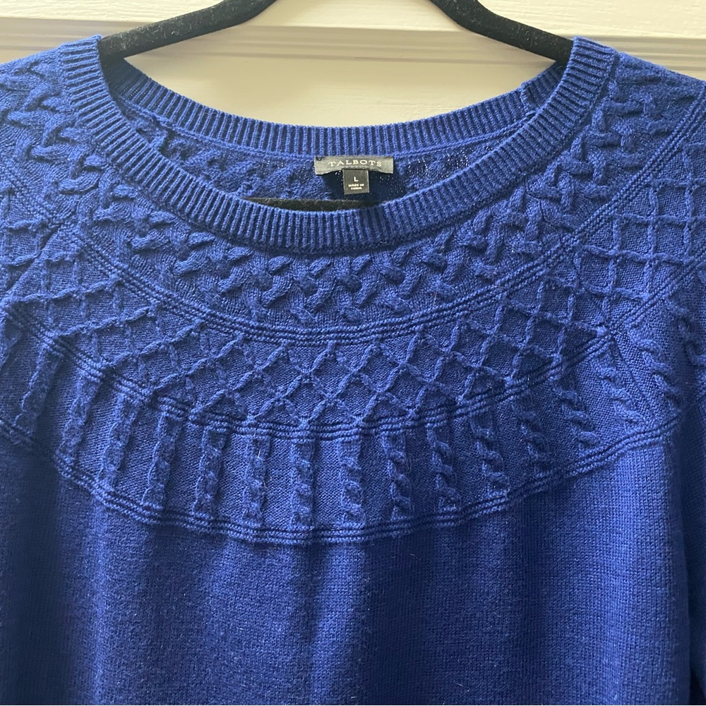 Talbots Royal Blue Crewneck Sweater women - Picture 3 of 7